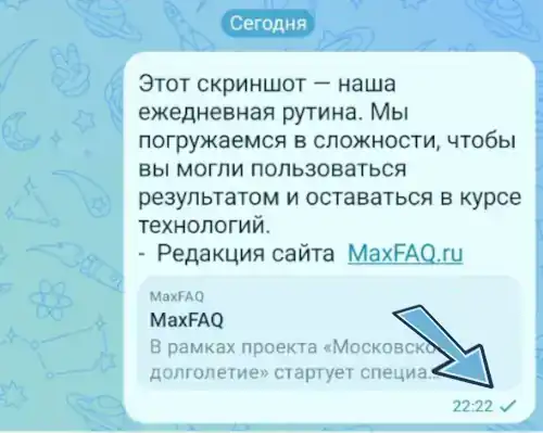 одна галочка в чате макс
