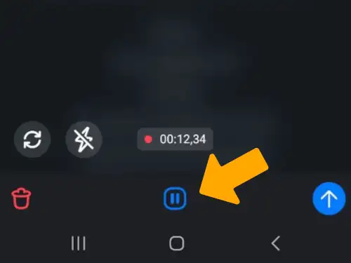пауза при записи кружка в макс