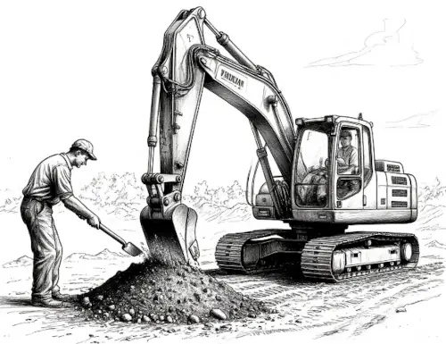 автопостинг в MAX разница работы землекопа и эксковатора