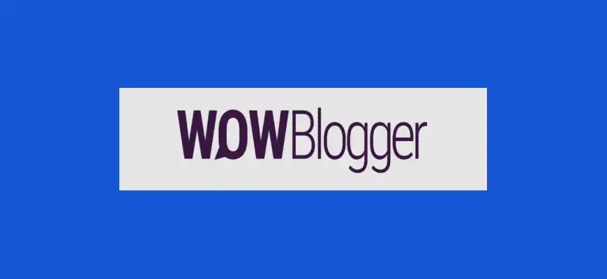 логотип WOWBlogger на синем фоне